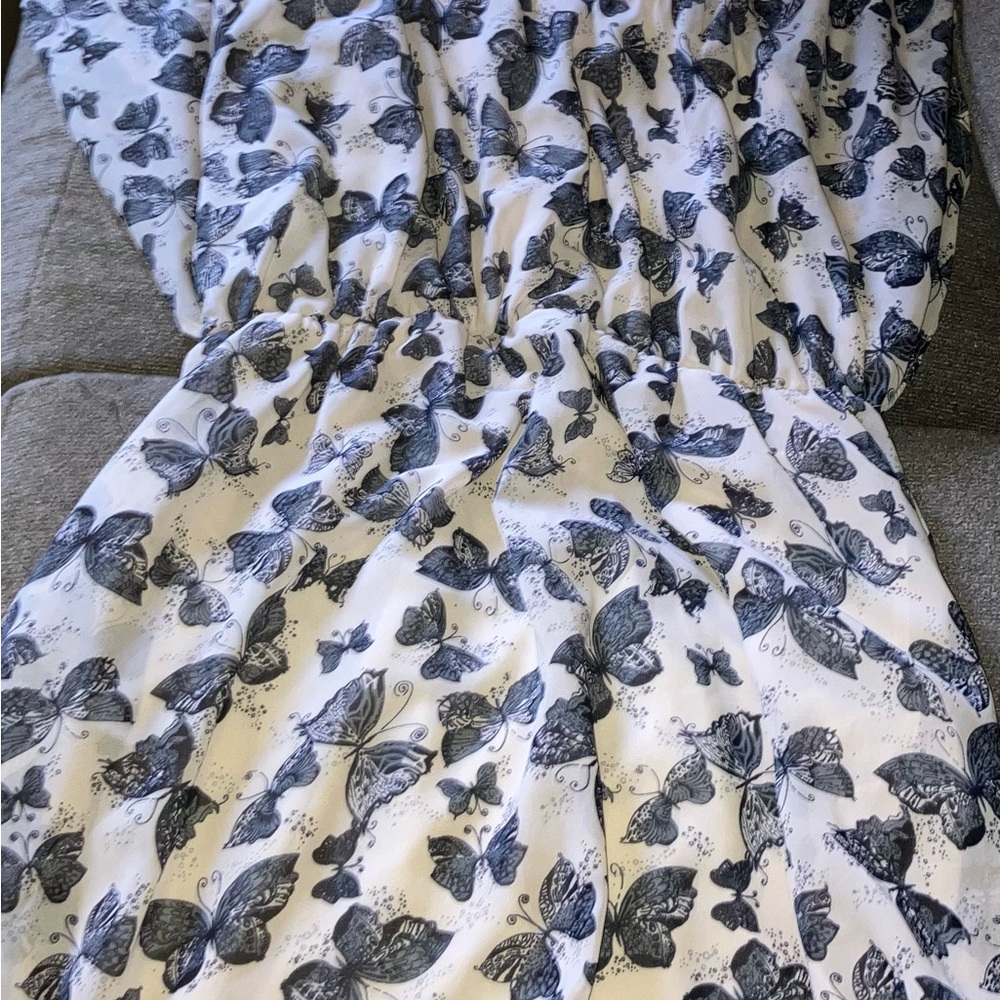 Never Worn Tramp Black and White Butterfly Throw Blanket